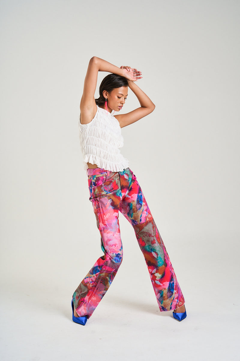 Shirred Tank - Sheer White