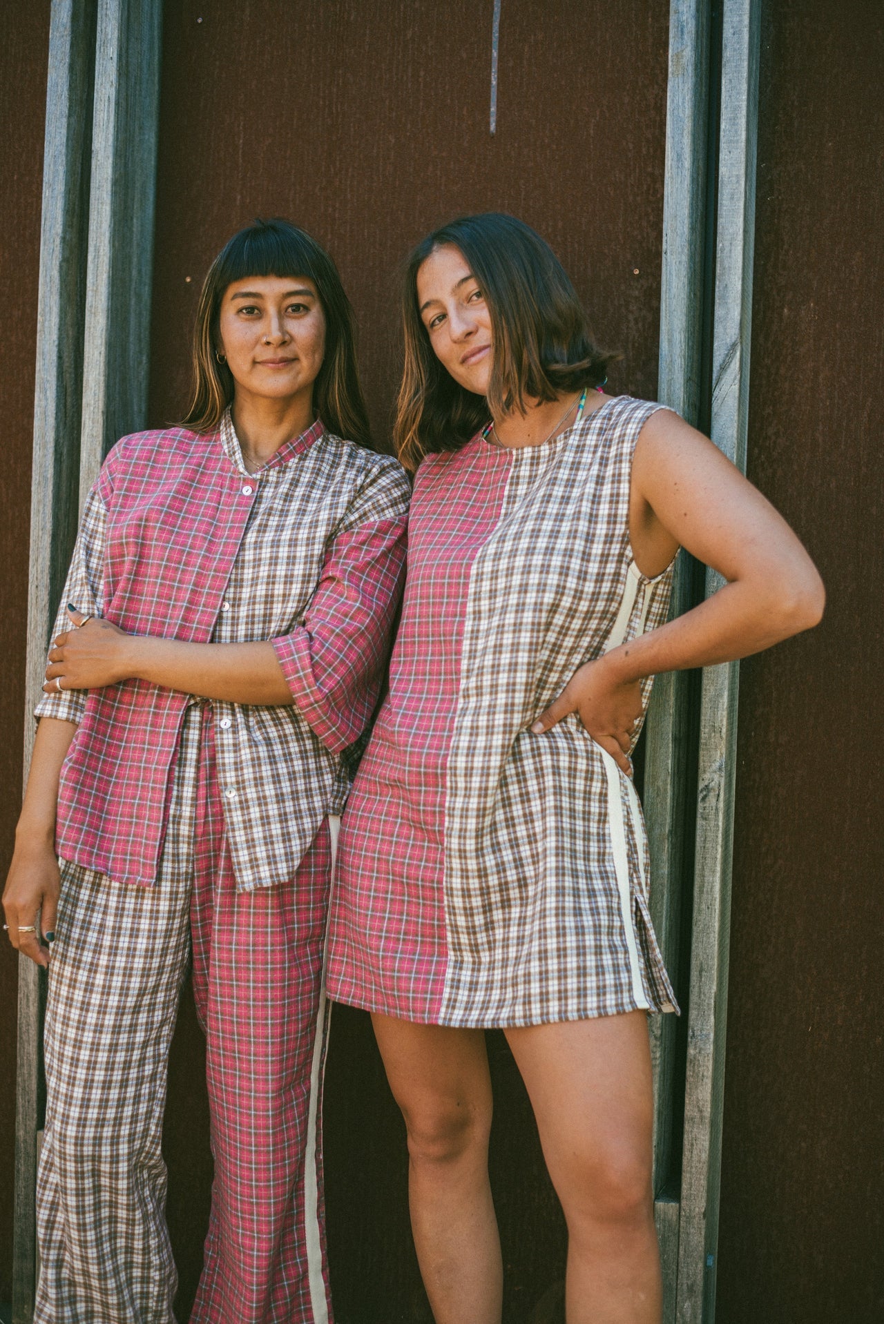 Flannel Box Shirt - Strawberry Milk