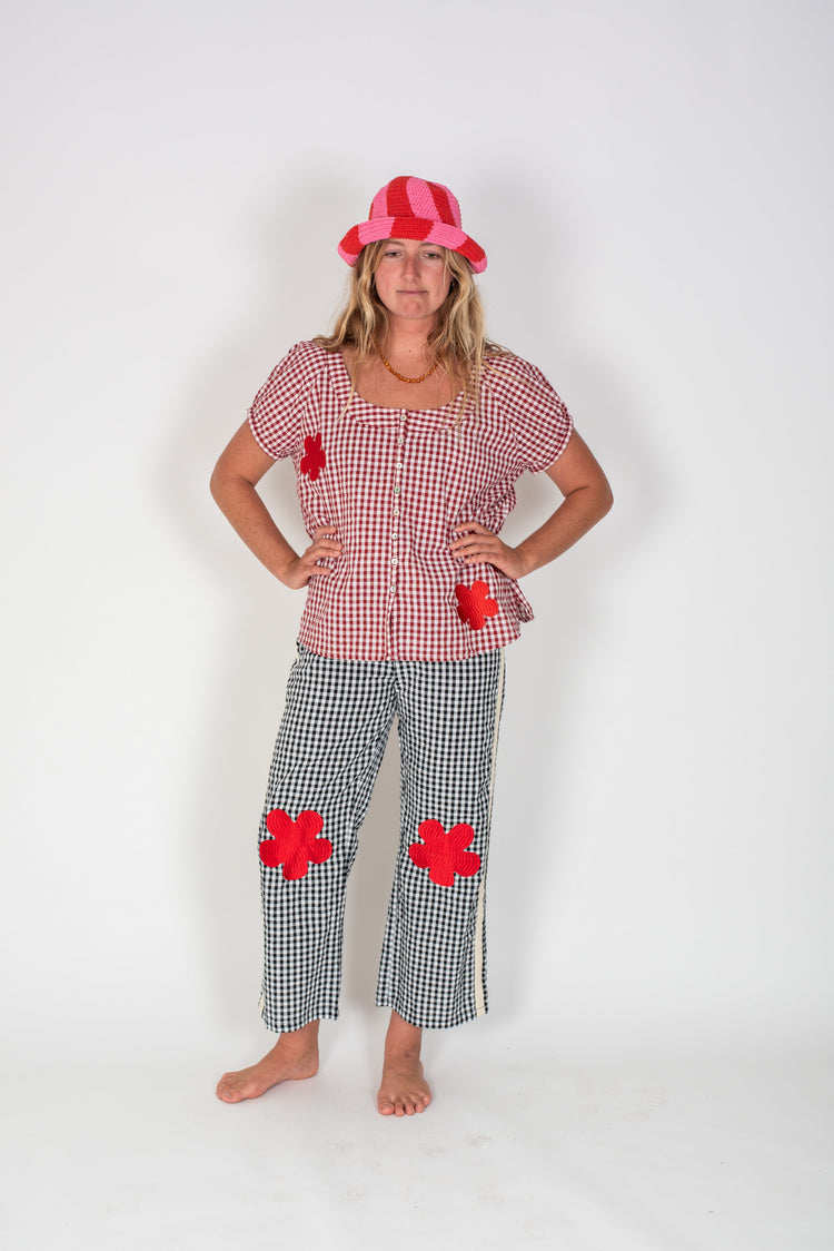 Flare Pant - Black Gingham