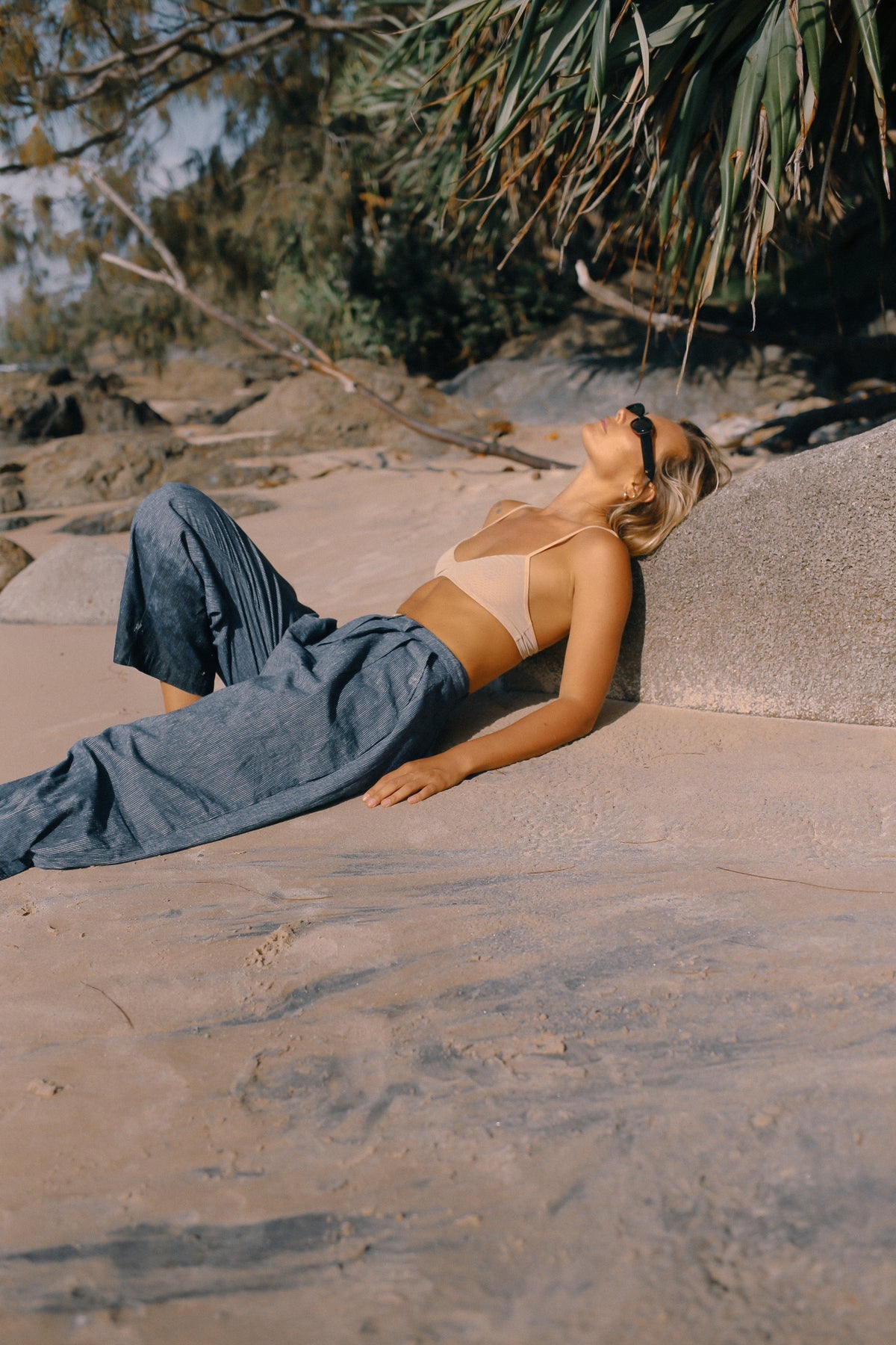 Yumi Pant - Navy Pinstripe
