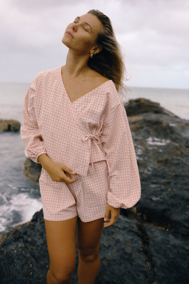 Ava Short - Pink Gingham