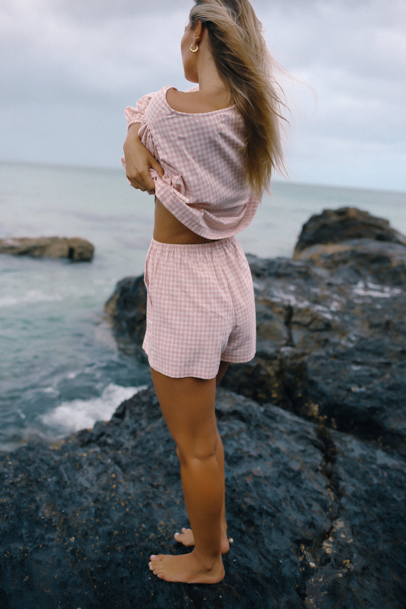 Ava Short - Pink Gingham