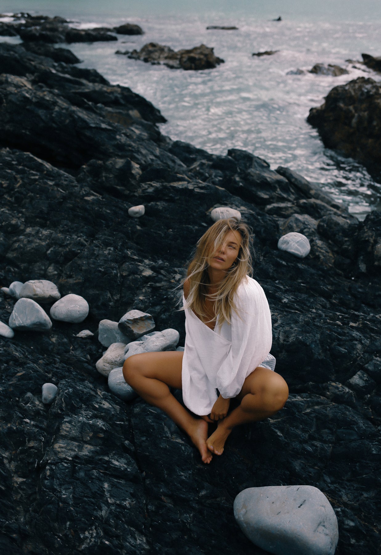 Ella Wrap Top - White