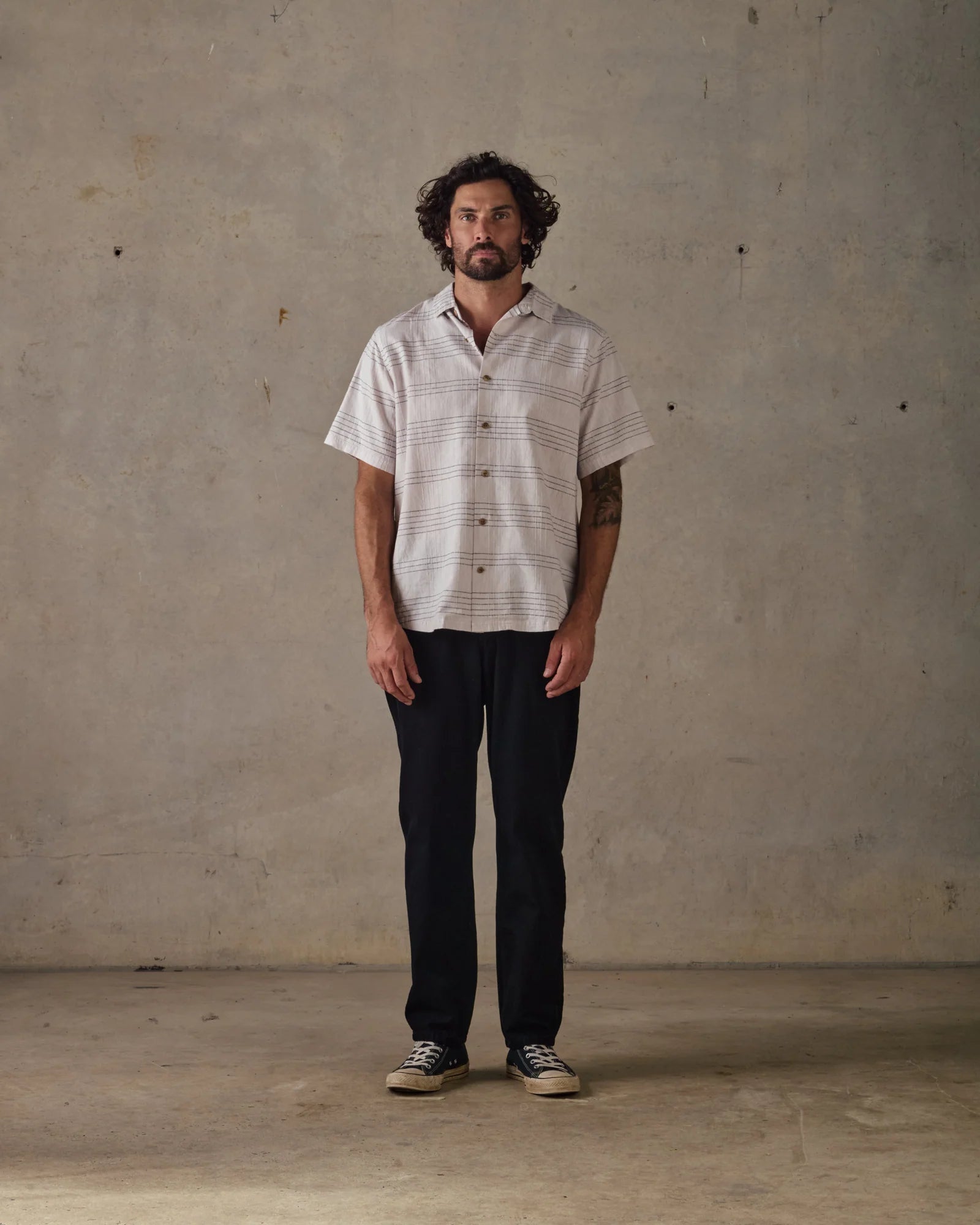 Hemp Shirt - White Multi