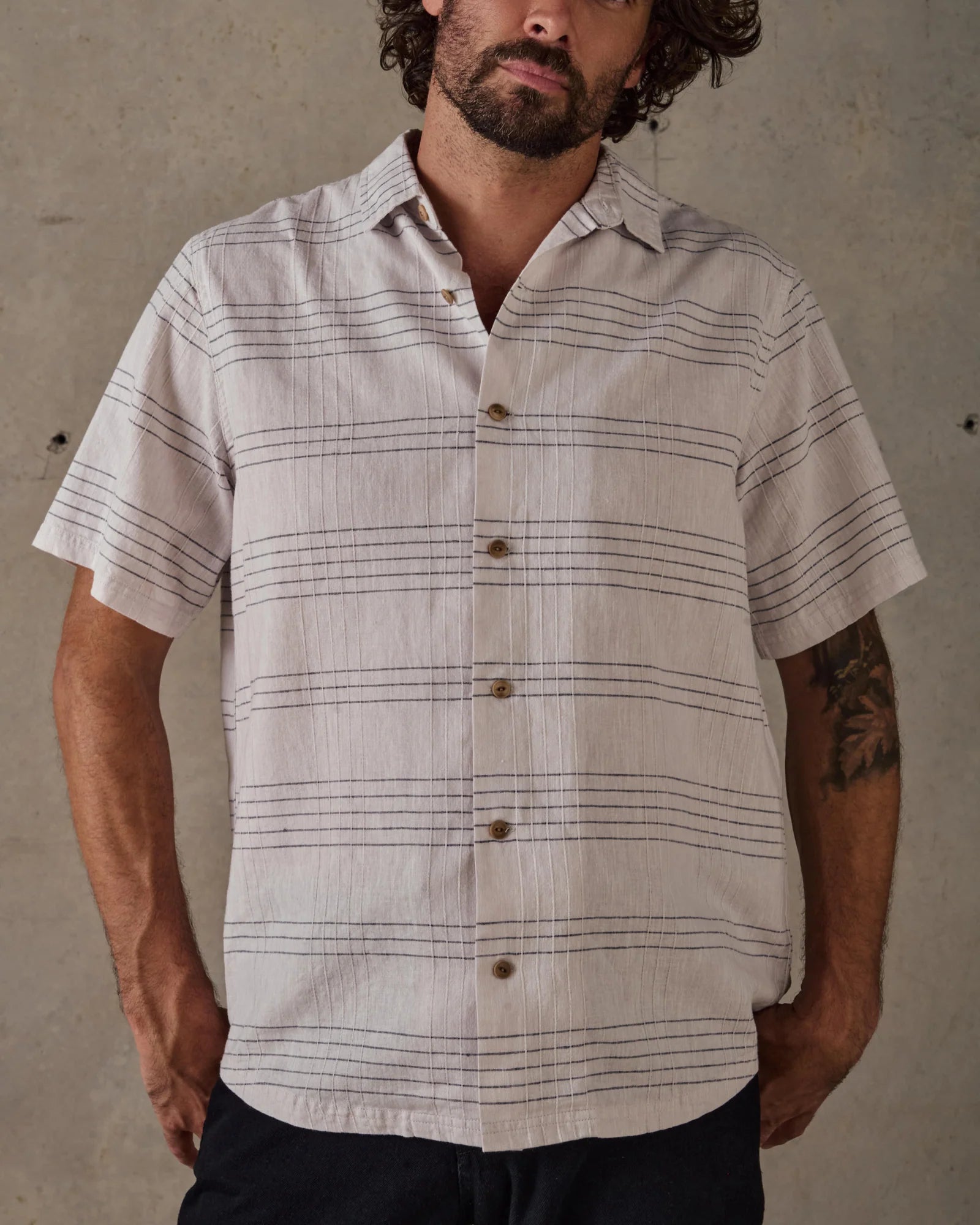 Hemp Shirt - White Multi