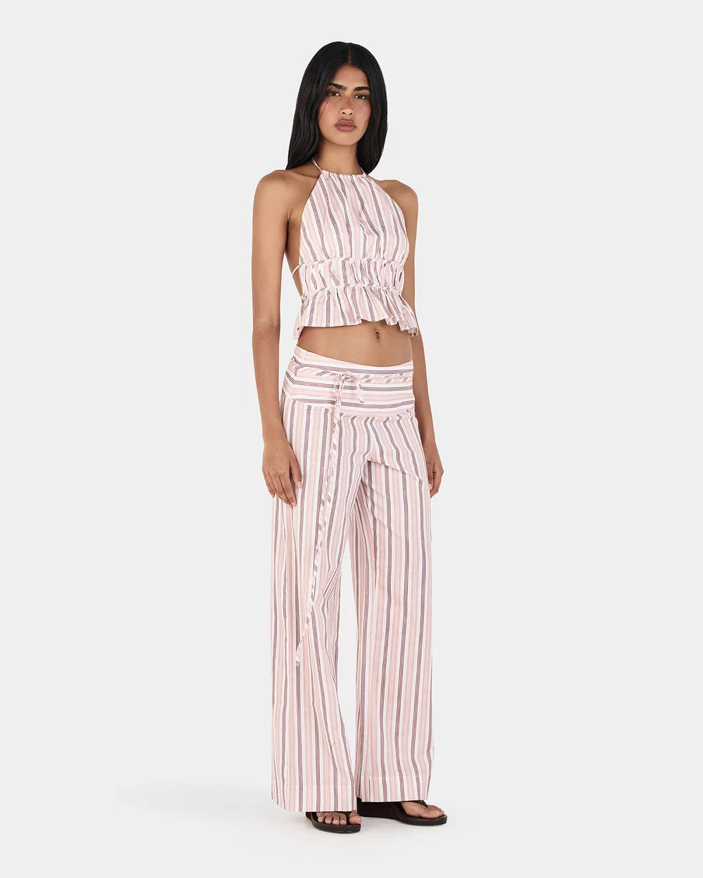 Zuri Halter Top - Berry Stripe