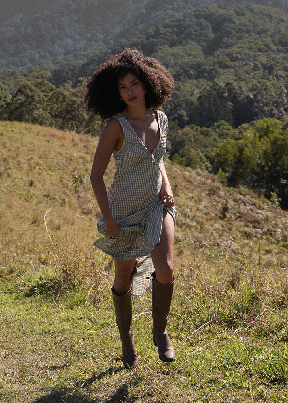 Izzy Maxi Dress - Vice Alpine Check