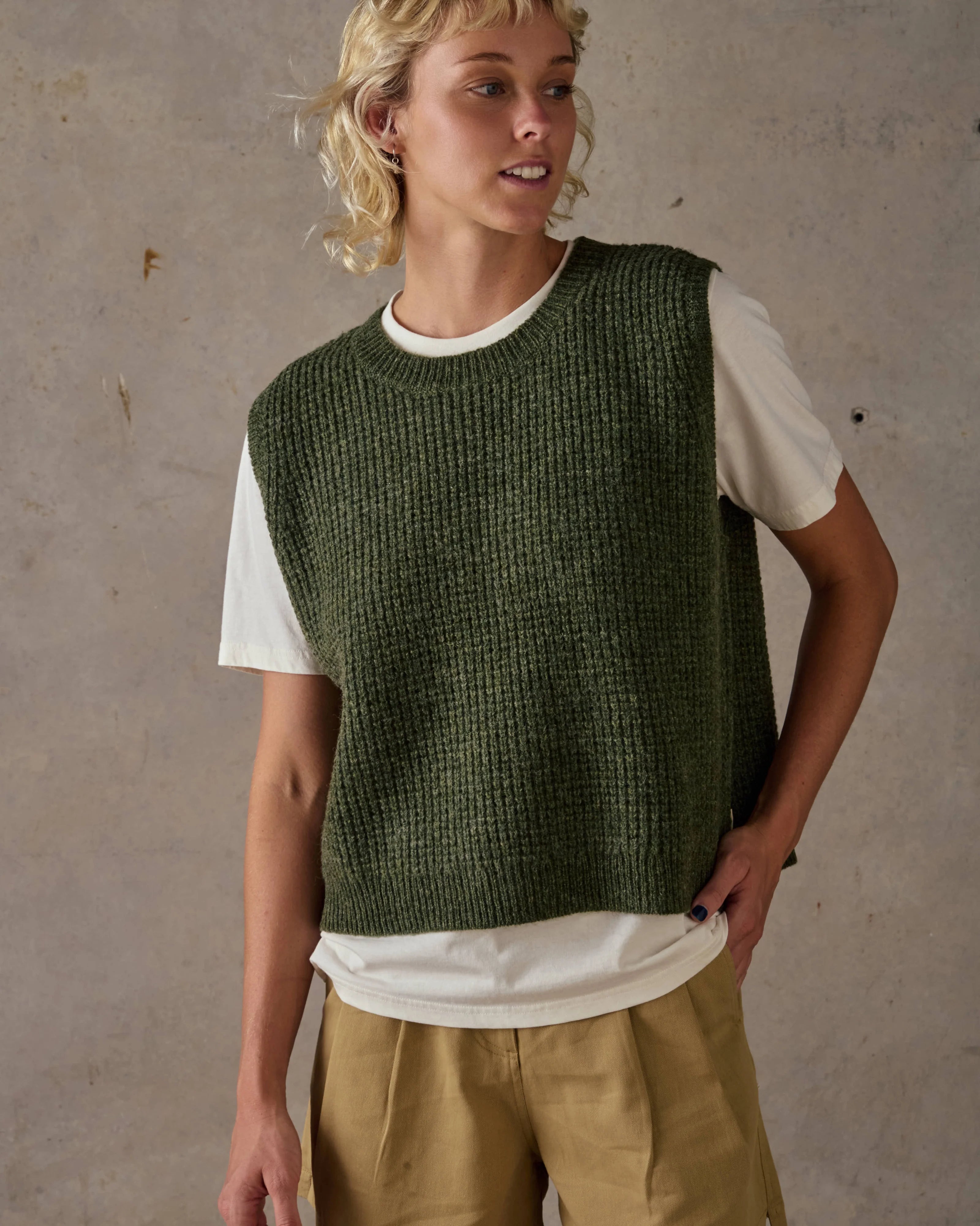 Knit Vest - Green