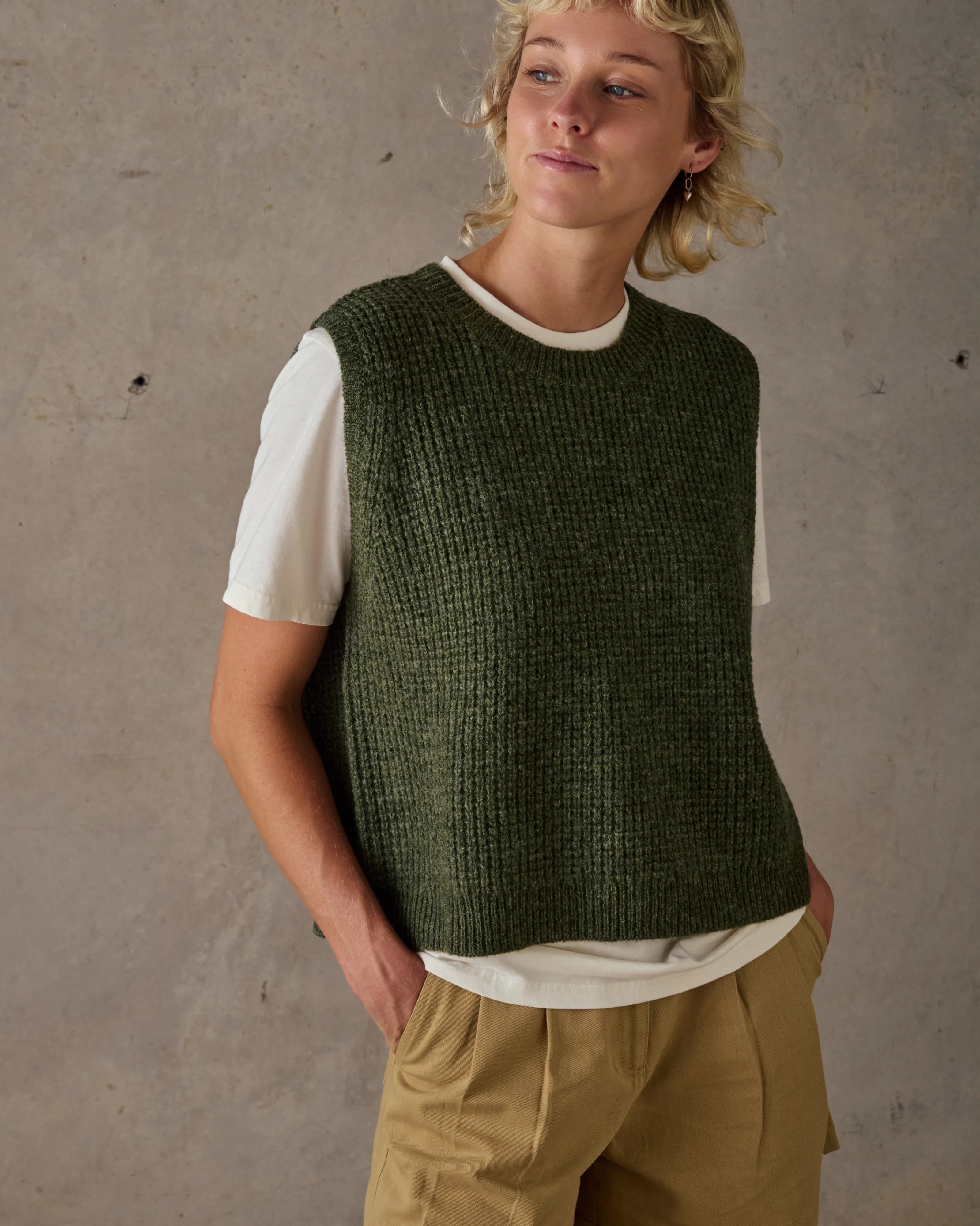 Knit Vest - Green