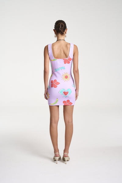 Elle Mini Dress - Lilac