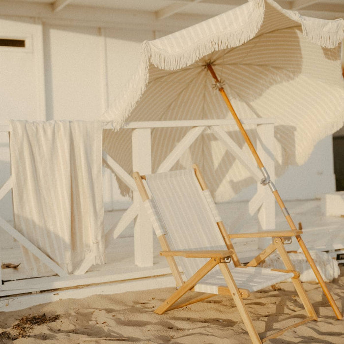 The Beach Towel - Monaco Natural Stripe