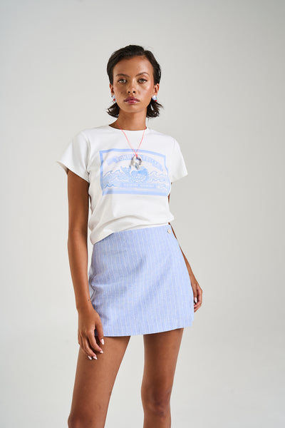 Asymmetrical Skort - Sea Stripe