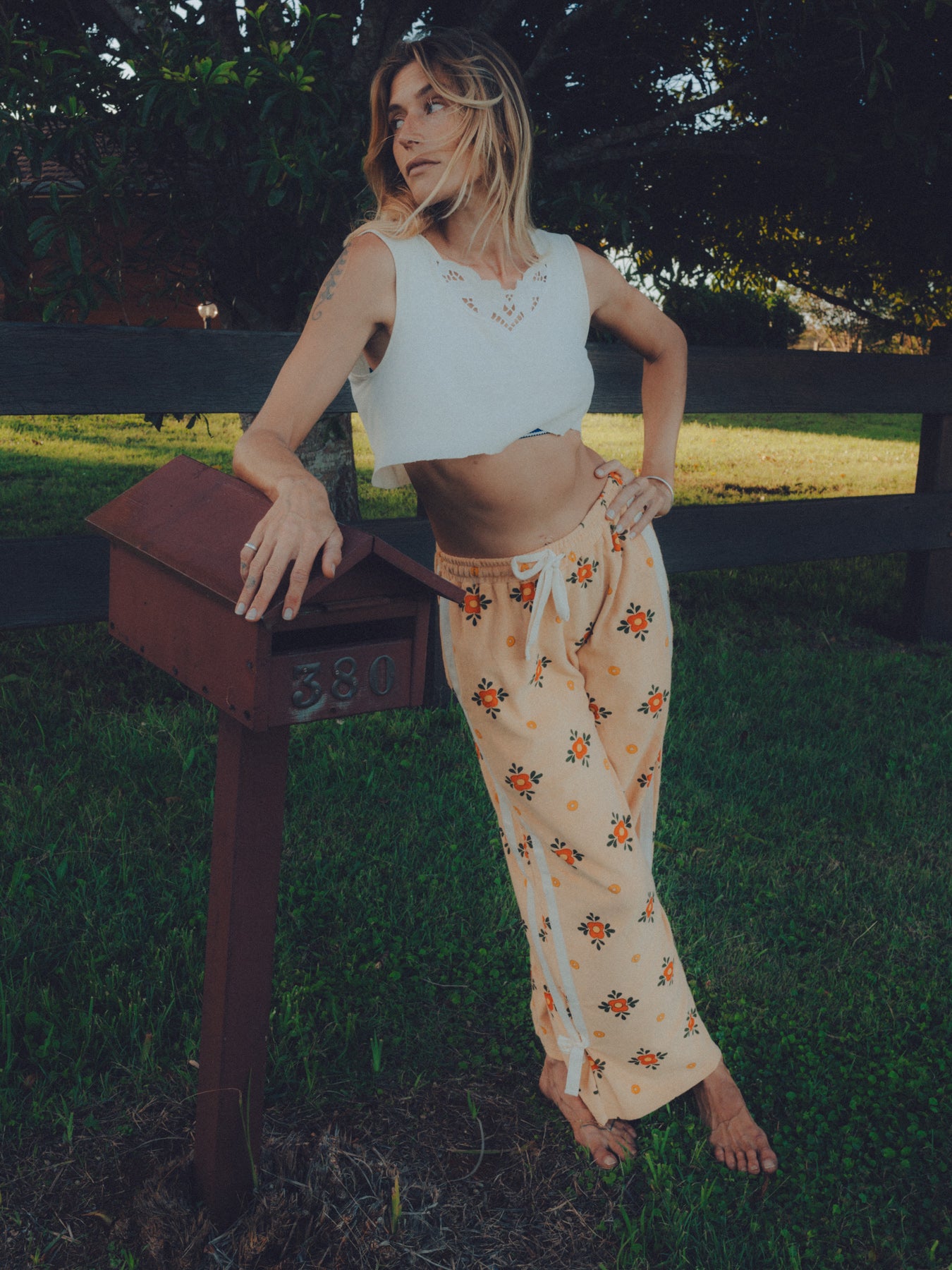 Terry Tie Pant - Nasturtium