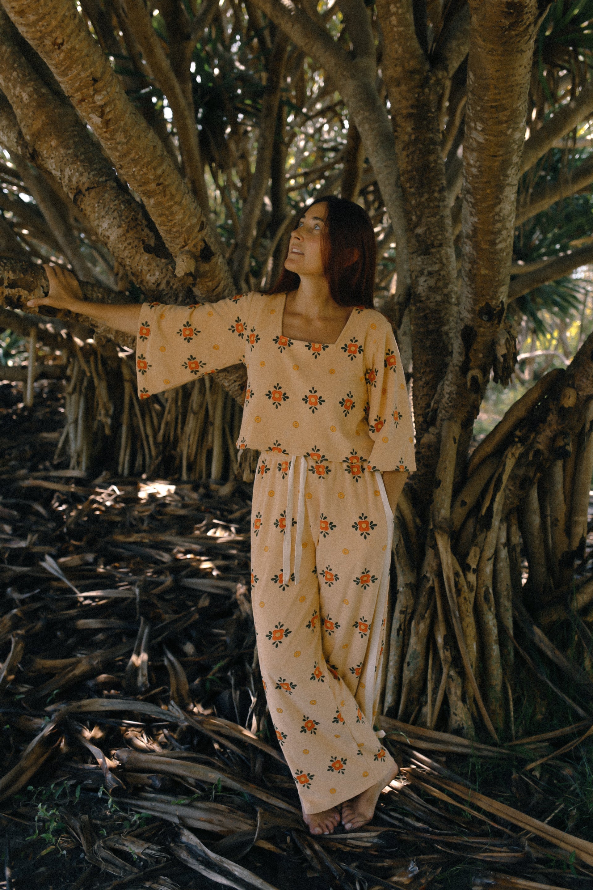 Terry Tie Pant - Nasturtium