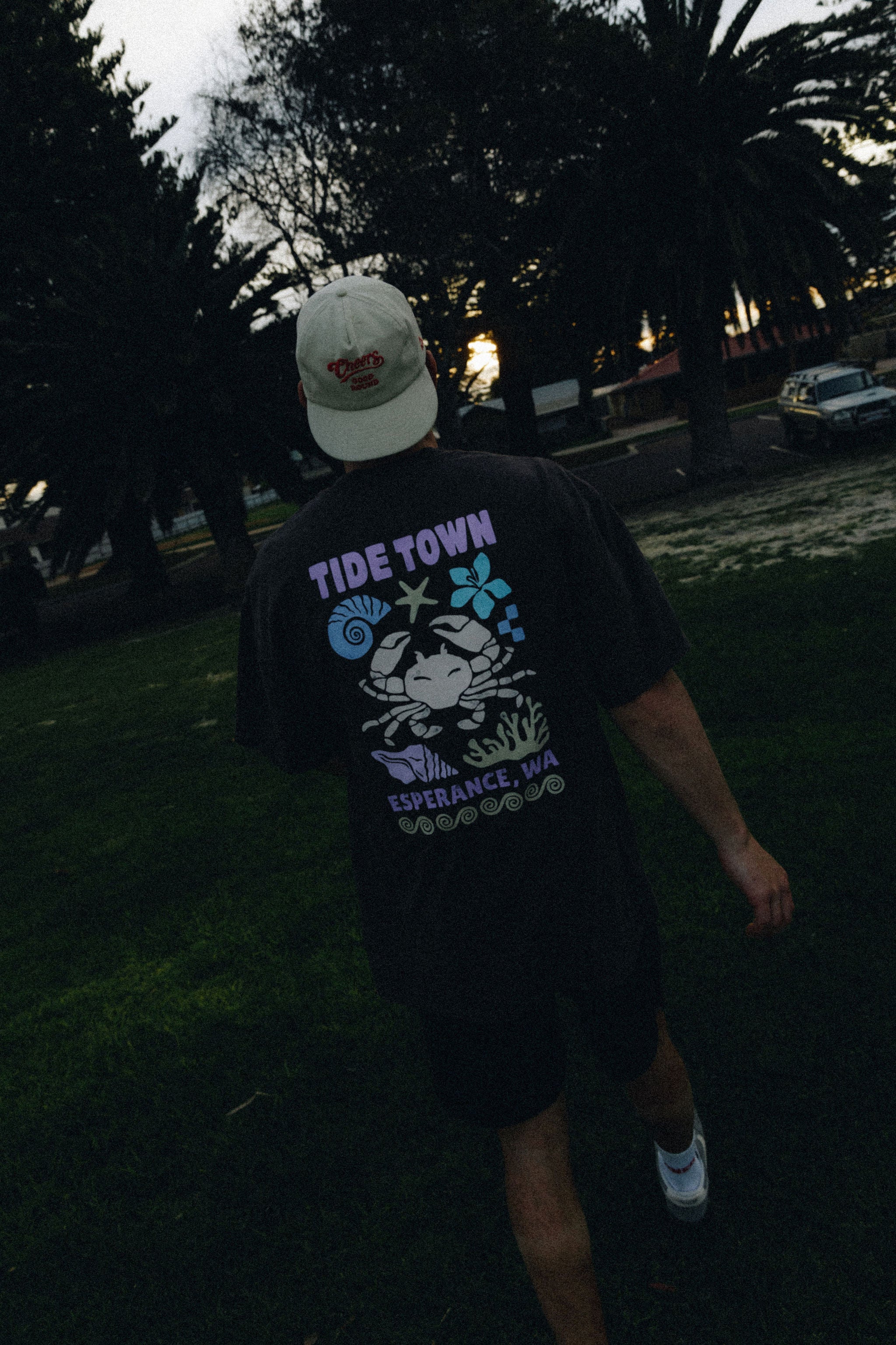 Tide Town Crab Mens Tee - Brown