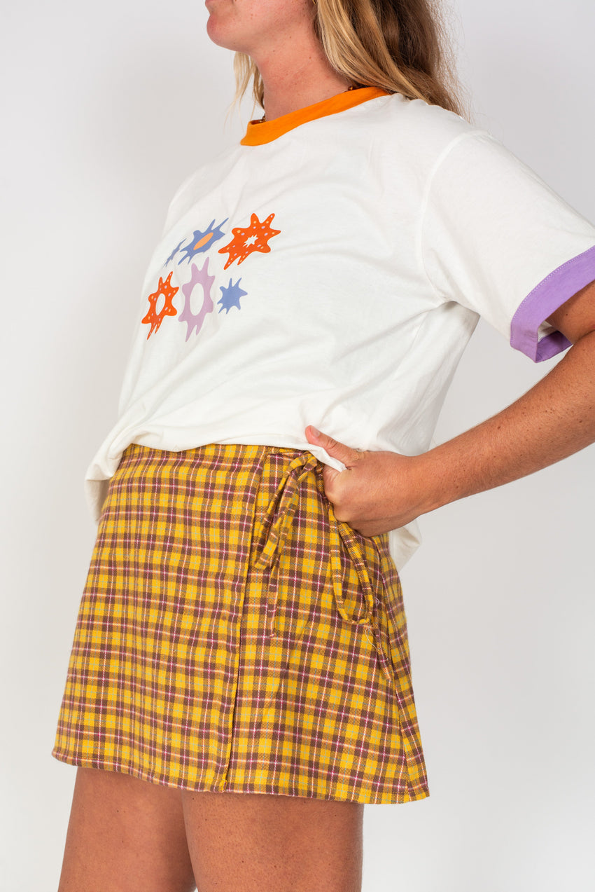 Wrap Mini Skirt - Flannel Plaid