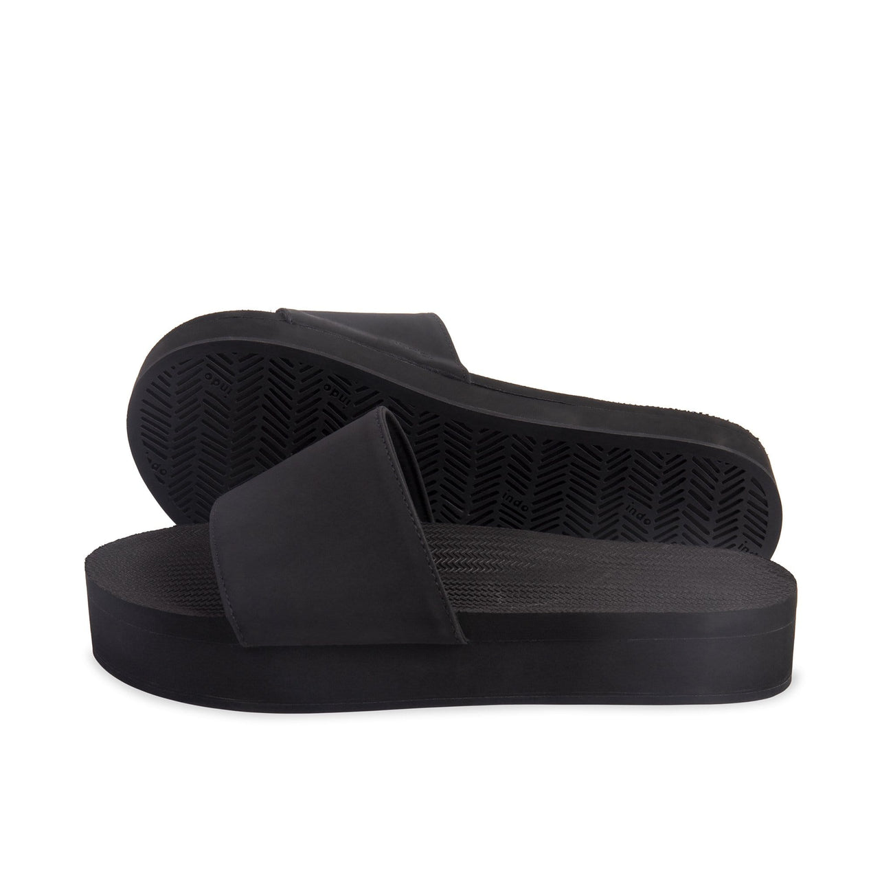 Womens Platform Slides - Black